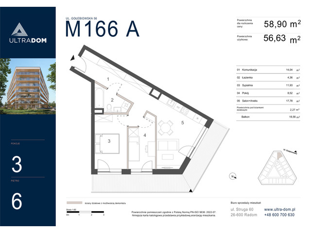 Mieszkanie w inwestycji Ultradom, symbol M166A » nportal.pl