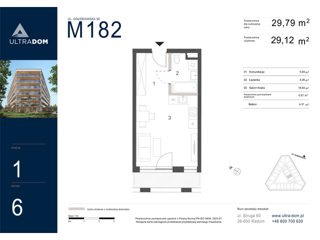 Mieszkanie w inwestycji Ultradom, symbol M182 » nportal.pl