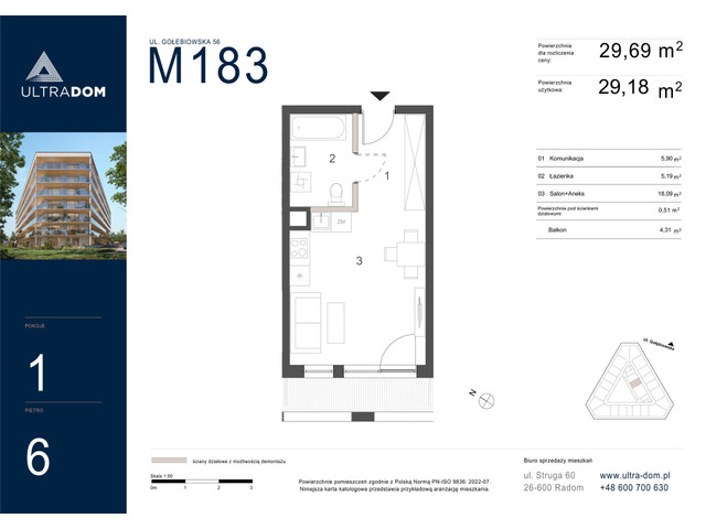 Mieszkanie w inwestycji Ultradom, symbol M183 » nportal.pl