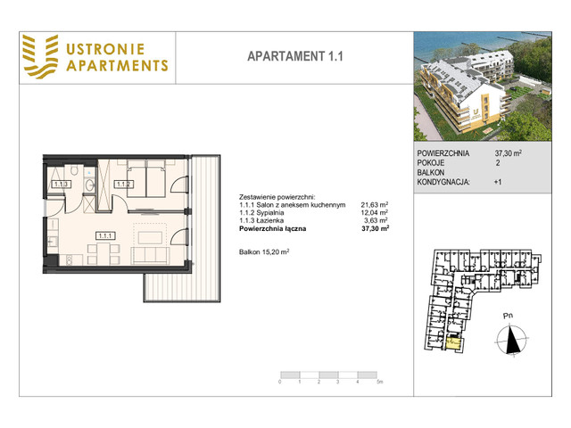 Mieszkanie w inwestycji Ustronie Apartments, budynek Deluxe, symbol 1_1 » nportal.pl