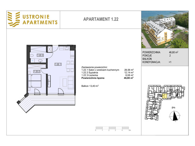 Mieszkanie w inwestycji Ustronie Apartments, budynek Deluxe, symbol 1_22 » nportal.pl