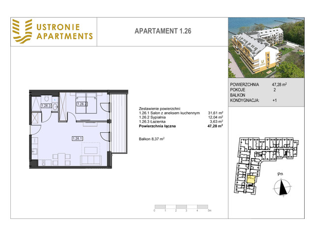 Mieszkanie w inwestycji Ustronie Apartments, budynek Deluxe, symbol 1_26 » nportal.pl