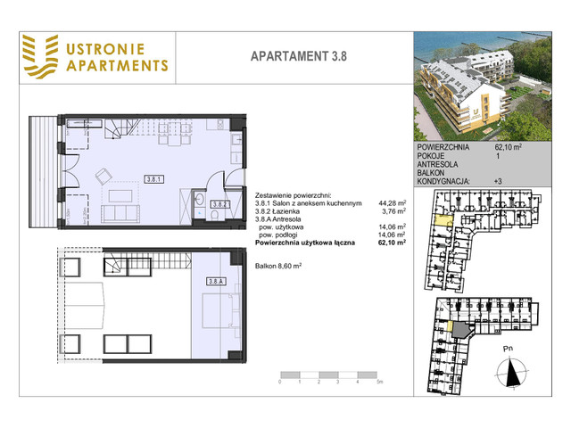 Mieszkanie w inwestycji Ustronie Apartments, budynek Superior suite, symbol 3_8 » nportal.pl