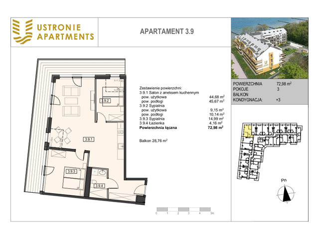 Mieszkanie w inwestycji Ustronie Apartments, budynek Platinum, symbol 3_9 » nportal.pl