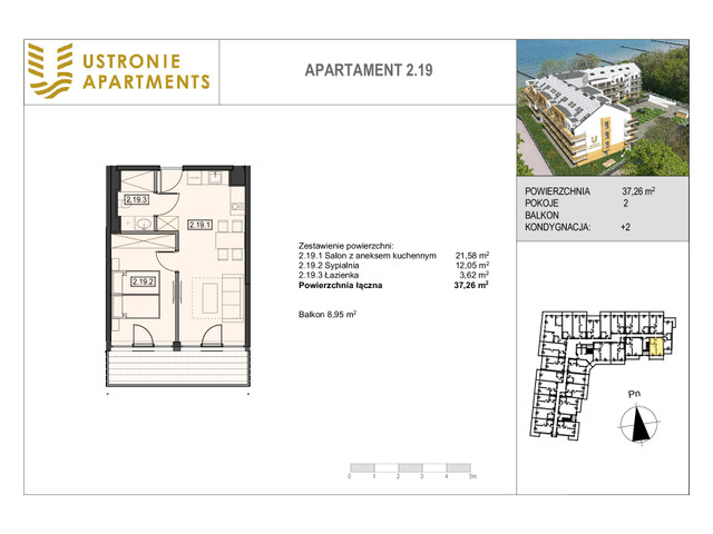 Mieszkanie w inwestycji Ustronie Apartments, budynek Deluxe, symbol 2_19 » nportal.pl