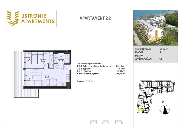 Mieszkanie w inwestycji Ustronie Apartments, budynek Deluxe, symbol 2_2 » nportal.pl