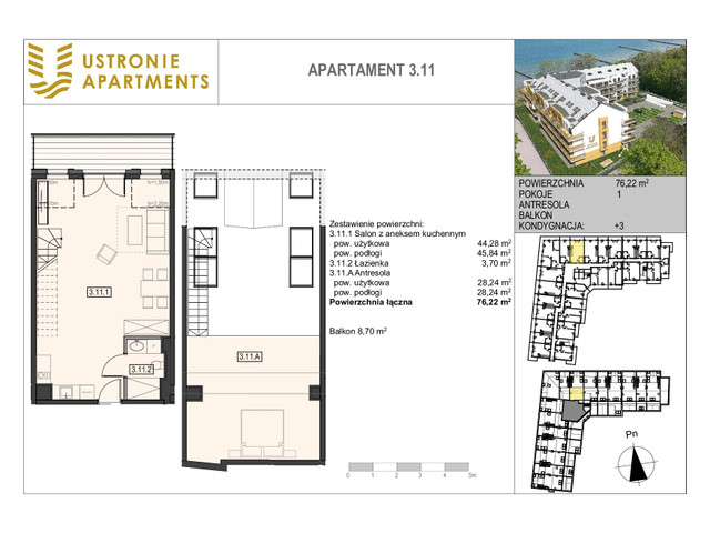 Mieszkanie w inwestycji Ustronie Apartments, budynek Superior suite, symbol 3_11 » nportal.pl