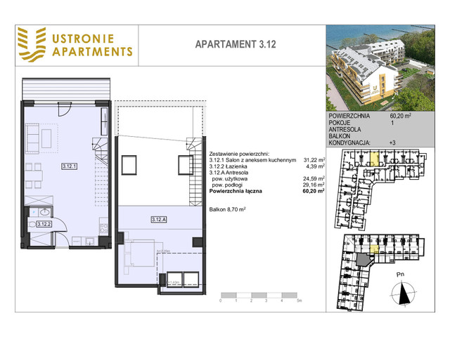 Mieszkanie w inwestycji Ustronie Apartments, budynek Superior suite, symbol 3_12 » nportal.pl