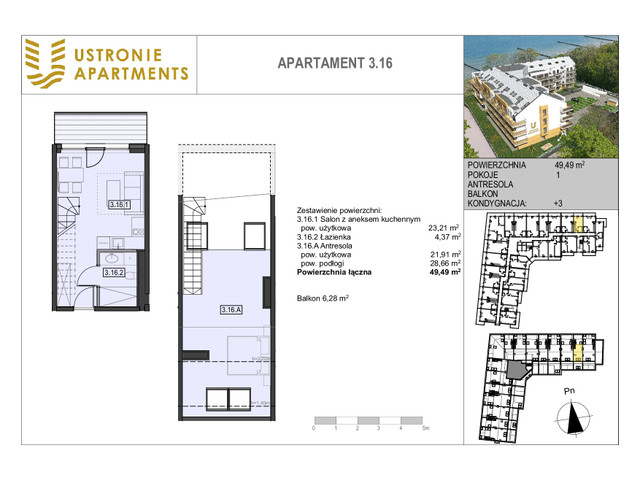 Mieszkanie w inwestycji Ustronie Apartments, budynek Superior suite, symbol 3_16 » nportal.pl