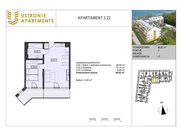 Mieszkanie w inwestycji Ustronie Apartments, budynek Deluxe, symbol 3_22 » nportal.pl