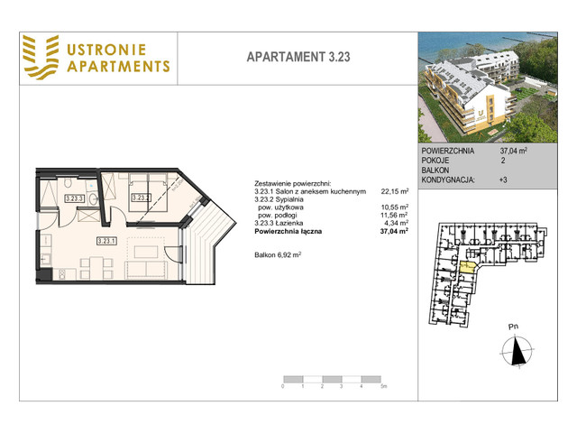 Mieszkanie w inwestycji Ustronie Apartments, budynek Deluxe, symbol 3_23 » nportal.pl
