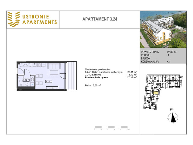 Mieszkanie w inwestycji Ustronie Apartments, budynek Komfort, symbol 3_24 » nportal.pl